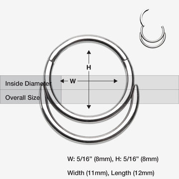 Detail View 1 of Classic Double Loop Accent Clicker Hoop Ring